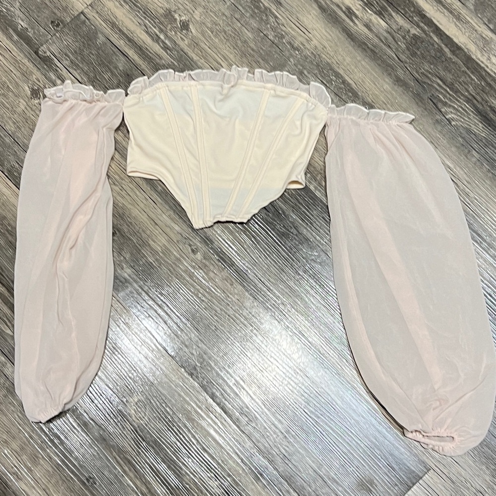 Sleeved Corset Styled Crop Top